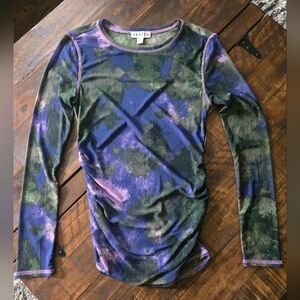 Frayed Purple Mesh Long Sleeved Medium Shirt